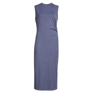 Vince Stretch Jersey Blue Polyester Sleeveless Midi-Dress Size XS